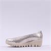 Wonders Fly Classic Slip On Wedge - Champagne Snake